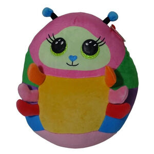 Ty Squishy Beanies Nessa the Caterpillar Plush Stuffed Animal Bug Toy 9 inch